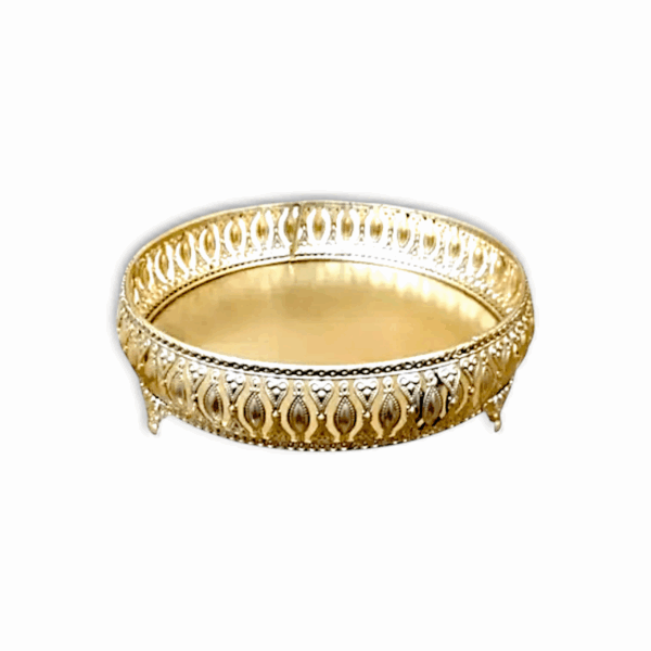 Round Shape Metal Basket  For Pooja - Pooja Basket - Pooja Serving Tray - Image 2
