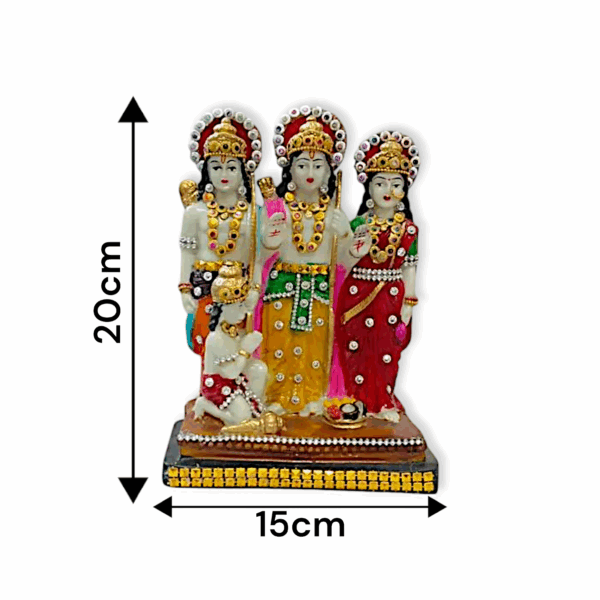 Ram Sita Laxman Hanuman Statue Spiritual Puja Vastu- Multicolored Marble Idol - Image 2