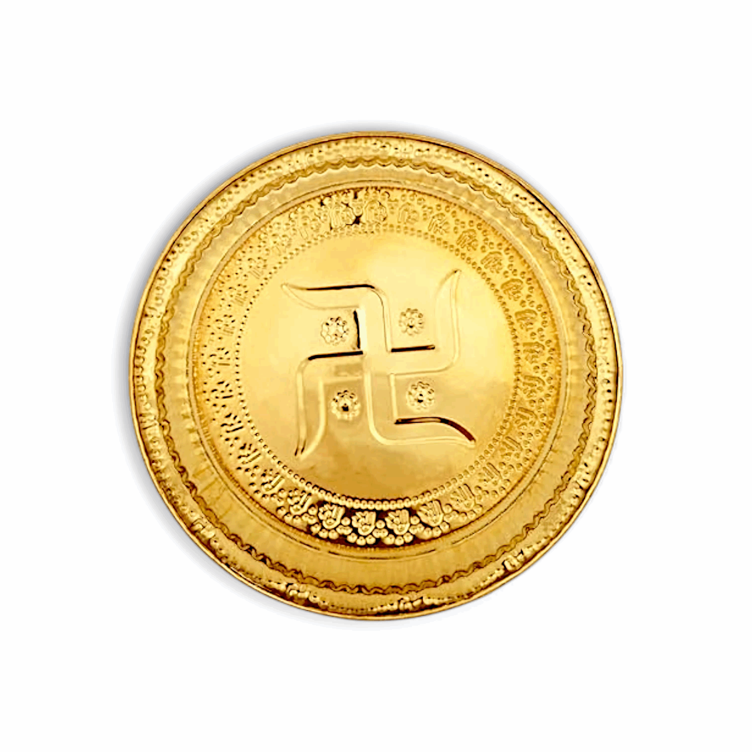Pure Brass Swastik Designed Pooja Thali - Brass Swastik Pooja Thali
