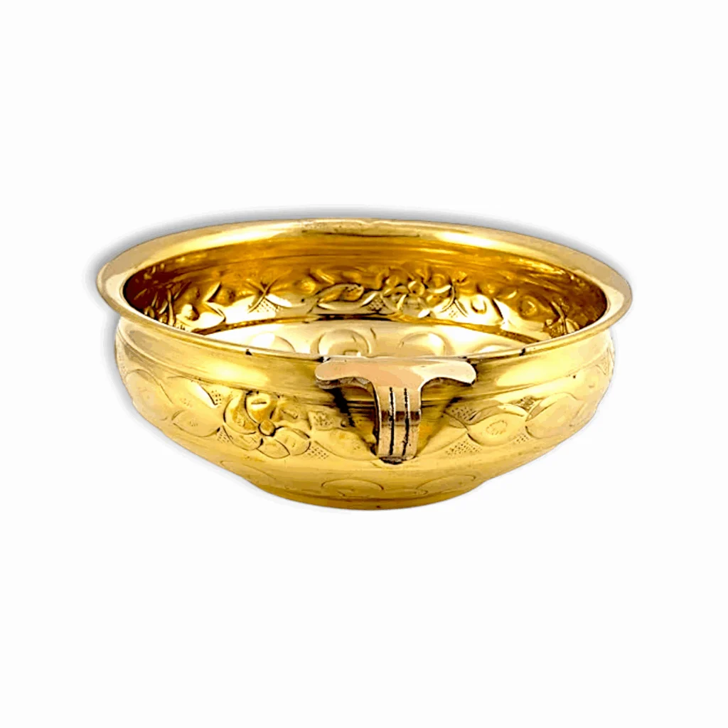 Brass Design Urli Bowl for Pooja - Pooja Bowl - Image 2