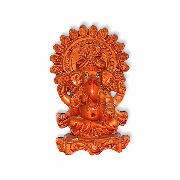 Design Laxmi Ganesh Murti - for Diwali Puja, Lakshmi Ganapati Murti for Home, Office, Diwali Puja - Religious God, Handmade Terracotta Clay Statue, Idol of Clay Pooja Idols - Image 3