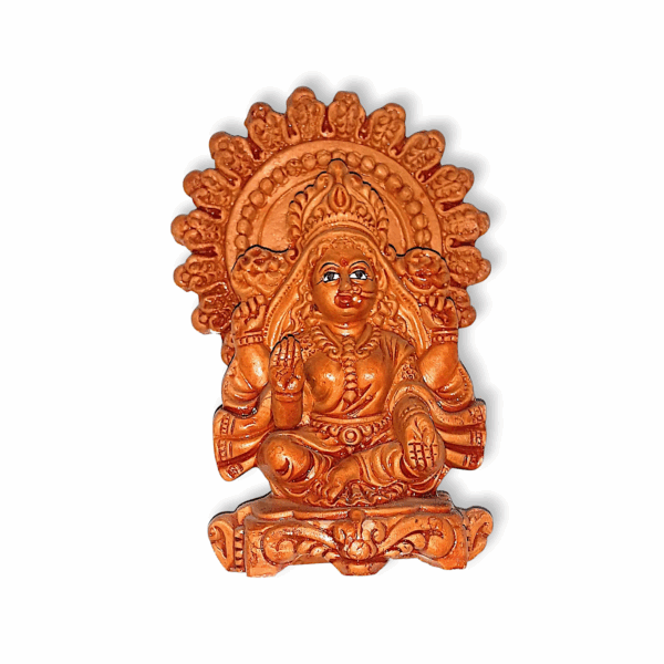 Design Laxmi Ganesh Murti - for Diwali Puja, Lakshmi Ganapati Murti for Home, Office, Diwali Puja - Religious God, Handmade Terracotta Clay Statue, Idol of Clay Pooja Idols - Image 2