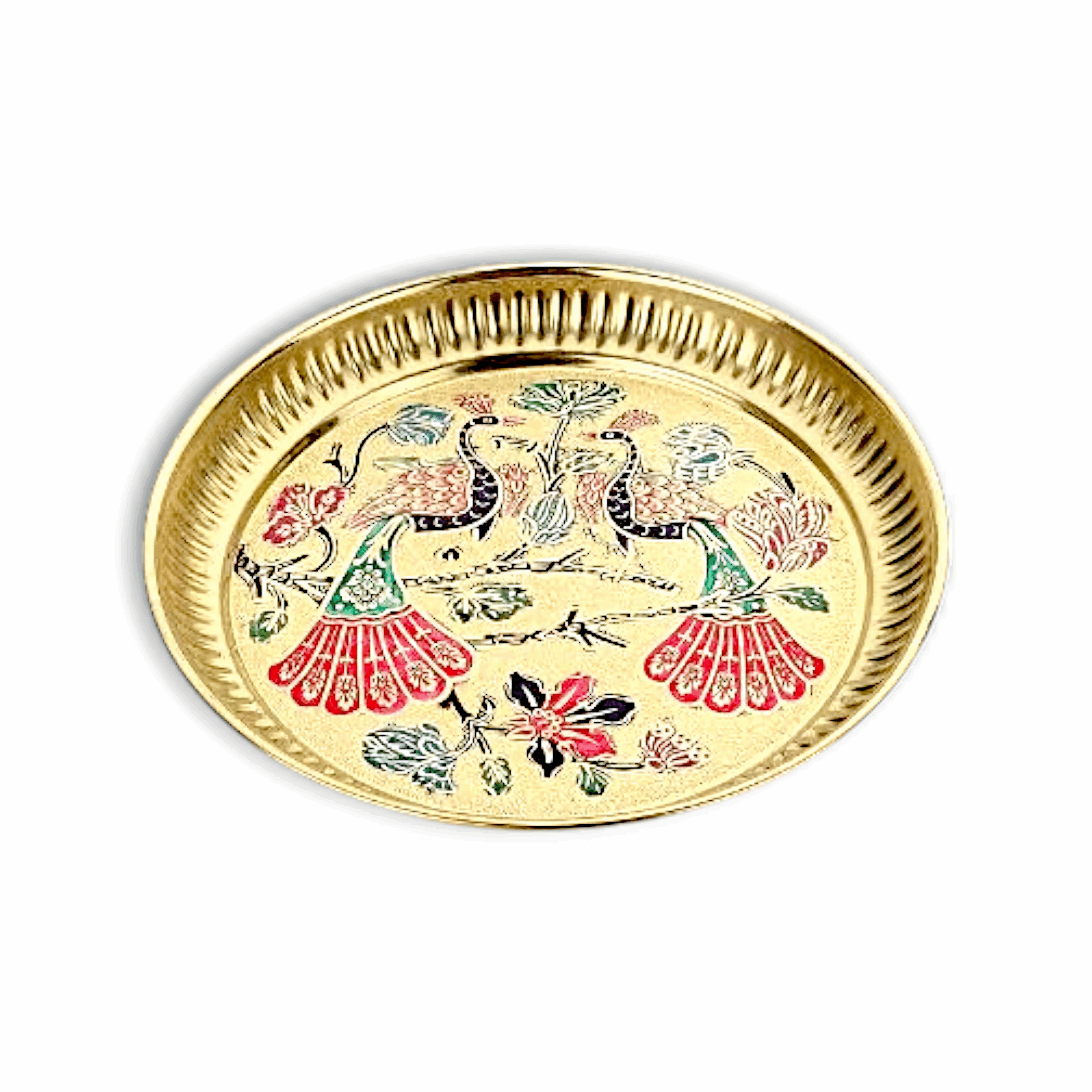 Handcrafted Design Brass Aarti Plate - Brass Pooja Thali