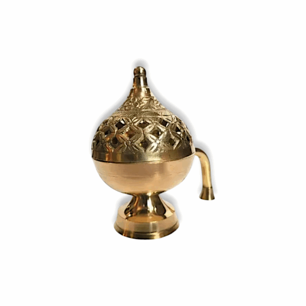 Pure Brass Dhuna Loban - Brass Dhoop Dani, Incense Dhup Burner, Brass Handcrafted - Puja Dhoop, Incense Burner
