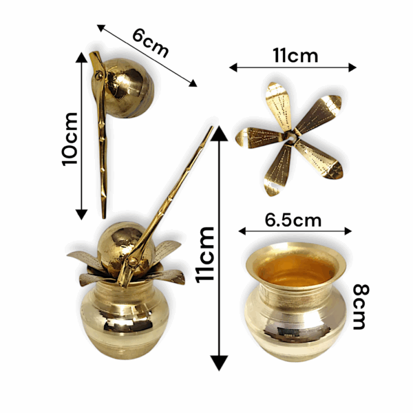 Pure Brass Mangal Kalash - for Pooja, Rituals, Home Decoration - Image 4