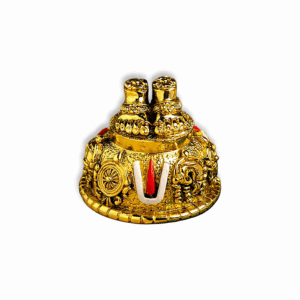 Lord Balaji Charan Paduka with Shanku & Chakra Namam - Lord Venkateswara Feet Idol for Car Dashboard, Pooja Room, Home Decor & Office Desk - Venkateshwara Swamy Murti