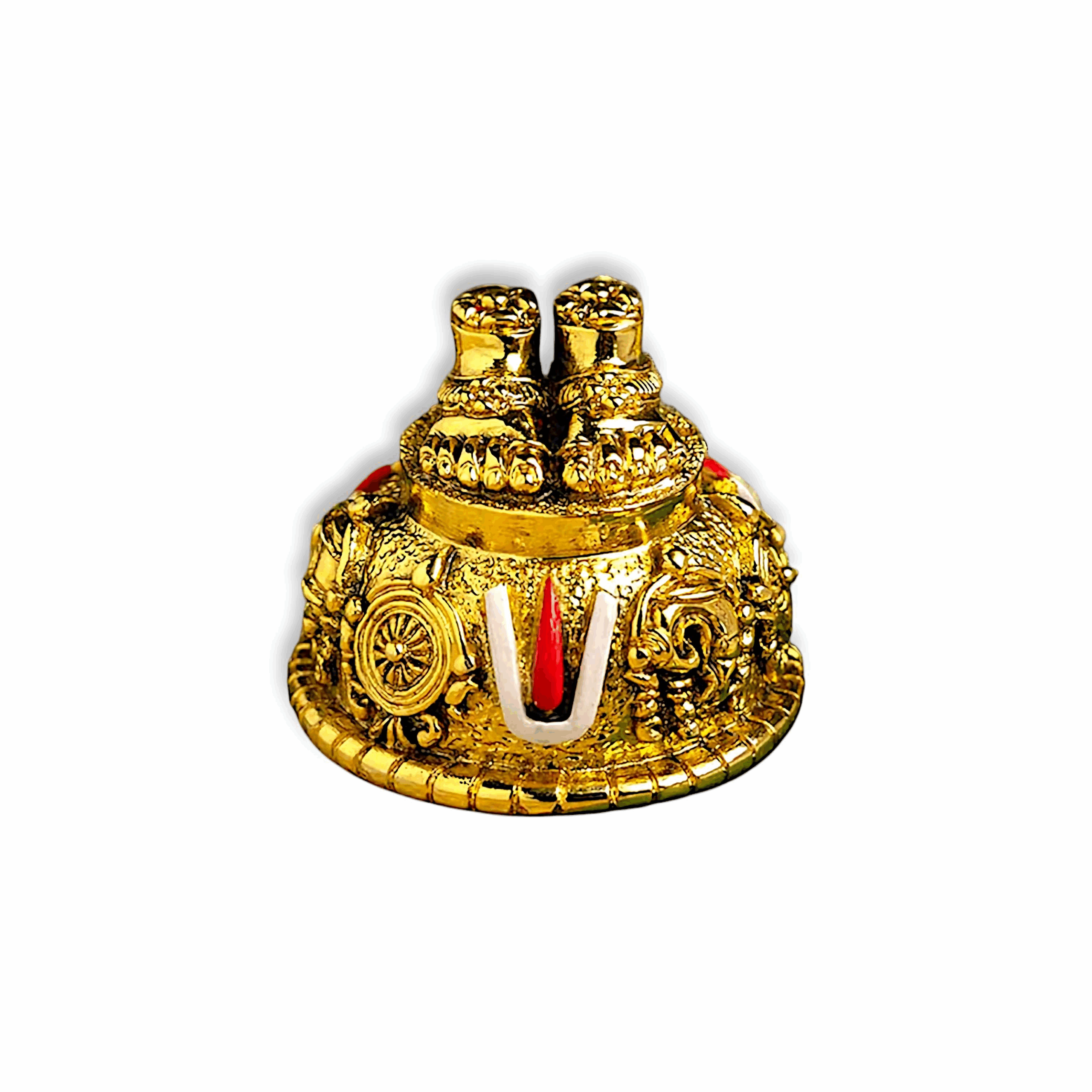 Lord Balaji Charan Paduka with Shanku & Chakra Namam - Lord Venkateswara Feet Idol for Car Dashboard, Pooja Room, Home Decor & Office Desk - Venkateshwara Swamy Murti
