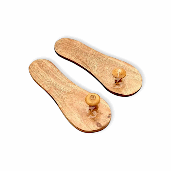Handicraft Wooden Slippers Khadau - for Temple, Pooja Articles - Charan Paduka, Wooden Slipper, Wooden Sandals, Khadau - for Worship - Image 3