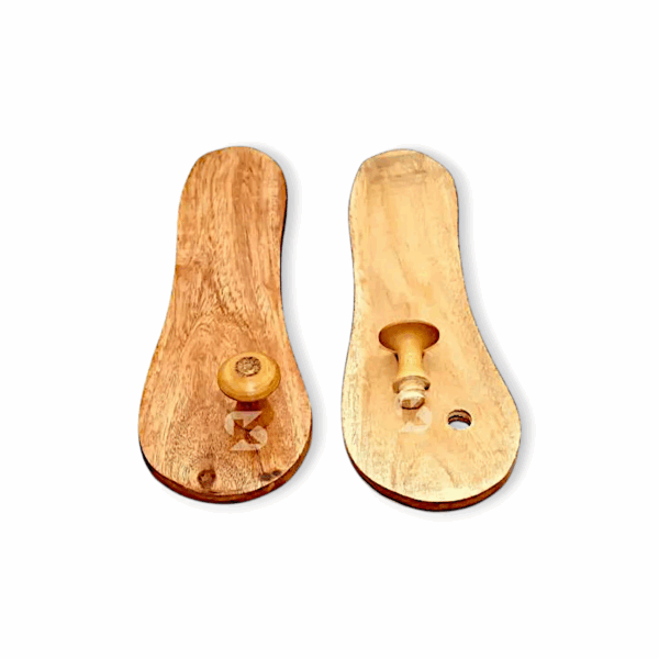 Handicraft Wooden Slippers Khadau - for Temple, Pooja Articles - Charan Paduka, Wooden Slipper, Wooden Sandals, Khadau - for Worship - Image 2