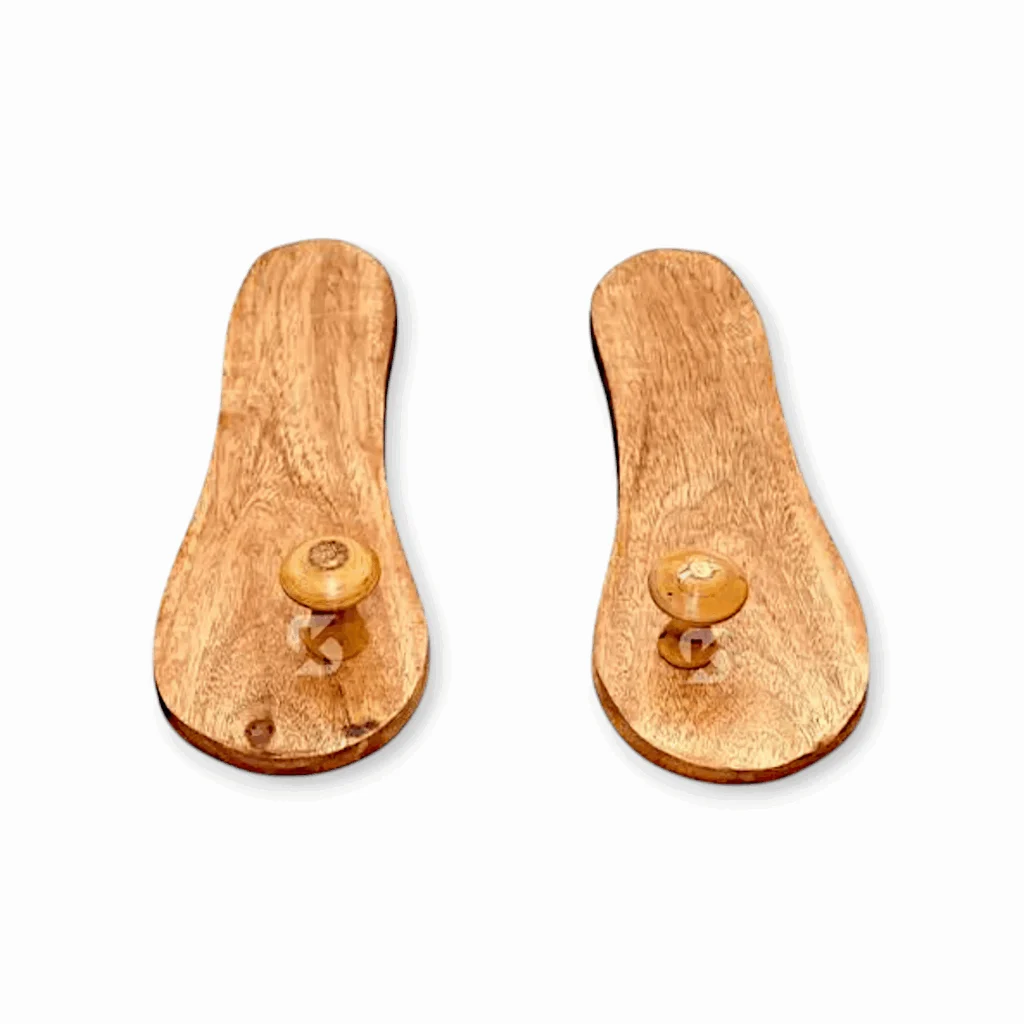 Handicraft Wooden Slippers Khadau - for Temple, Pooja Articles - Charan Paduka, Wooden Slipper, Wooden Sandals, Khadau - for Worship