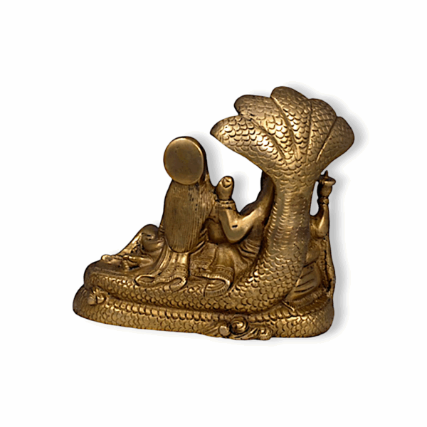 Elegant Laxmi Narayan Murti, Idol - for Home - Antique Gold Finish - Handicraft & Artifact Showpiece - Image 3