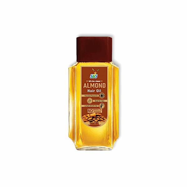 SBS Pure Cold Pressed Almond Hair Oil - Infused With Real Almonds - Non Sticky Hair Hair Oil - Long and Smooth Hair - 500ml