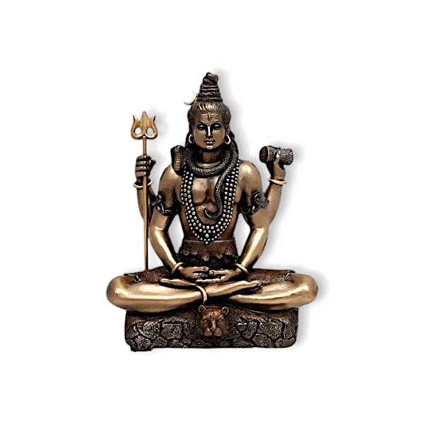 Shiv Idol Shankar Bhagwan Lord Sitting With Dhuyan Mudra Resin Material - Home Decor And Car Dashboard Gifting Items