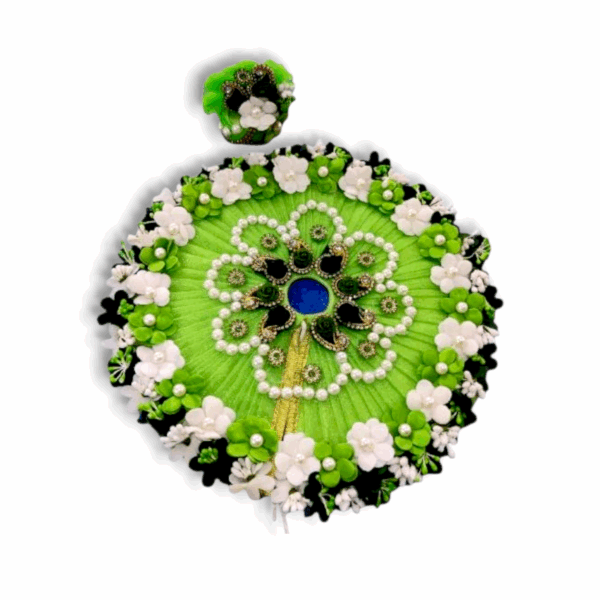 Laddu Gopal Ji Janmastmi Special Dress - Size 2 - With Pagdi And Stone with Flower - Image 2