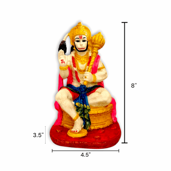 Hanuman Statue - Marble Dust Hanuman Statue - Handcrafting Decoratives Showpiece 8 inch - Image 2