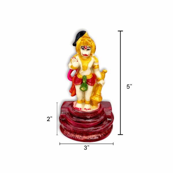 Hanuman Statue - Marble Dust Hanuman Statue - Handmade Decorative Showpiece 5 inch - Image 2