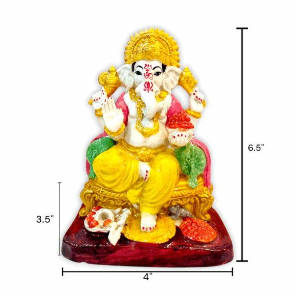 Ganesh Statue - Marble Dust Ganesh Statue - Hand Crafted Decorative Showpiece - Image 2