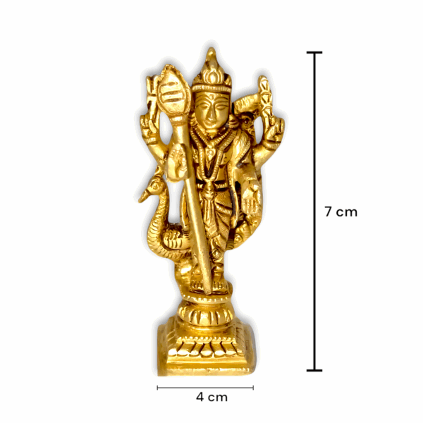 Brass Kartikeya Murugan Murti - Puja Mandir Decor Showpiece - Kartikeya Murugan Statue - Image 2