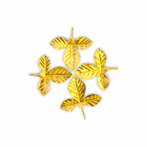Pure Brass Bel Patta - High Quality MAYAPURI Original Bel Patta - Made From Durable Single Sheet - No Joint Bilvapatra - "बेल का पत्ता" - 3.5 Inch - Set of 4 Piece