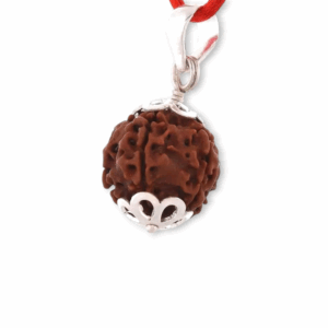 Lord Shiva Metals 6 Mukhi Rudraksha - Capped Rudraksha Pendant - With Red Dhaga and Certificate