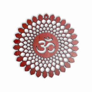 OM Sanatan Hindu Wall Hanging - Brown Wooden OM Decoration for Mandir and Home