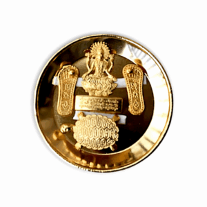 Metal Golden Plated Lakshmi Charan - laxmi Yantra - Metal Golden Plated Lakshmi Yantra