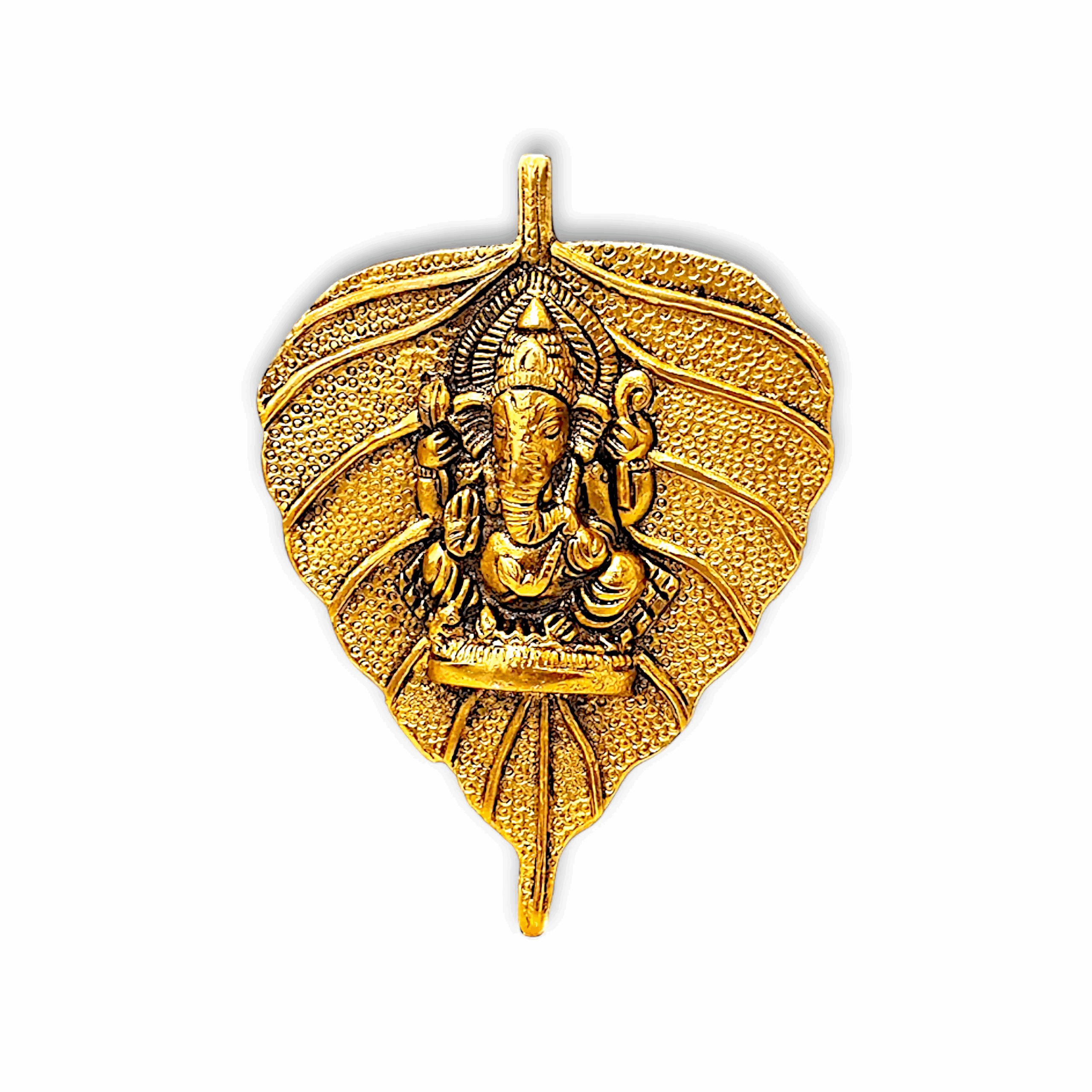 Pan Patta Ganesh Wall Decoration - Metal Wall Sculpture