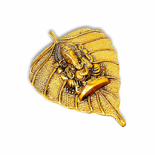 Pan Patta Ganesh Wall Decoration - Metal Wall Sculpture - Image 2