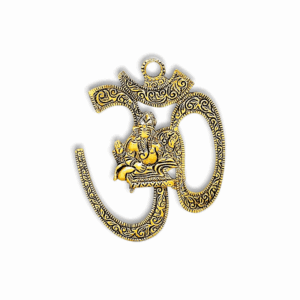 Handicraft Wall Hanging Metal Om - Golden Colour Metal Om