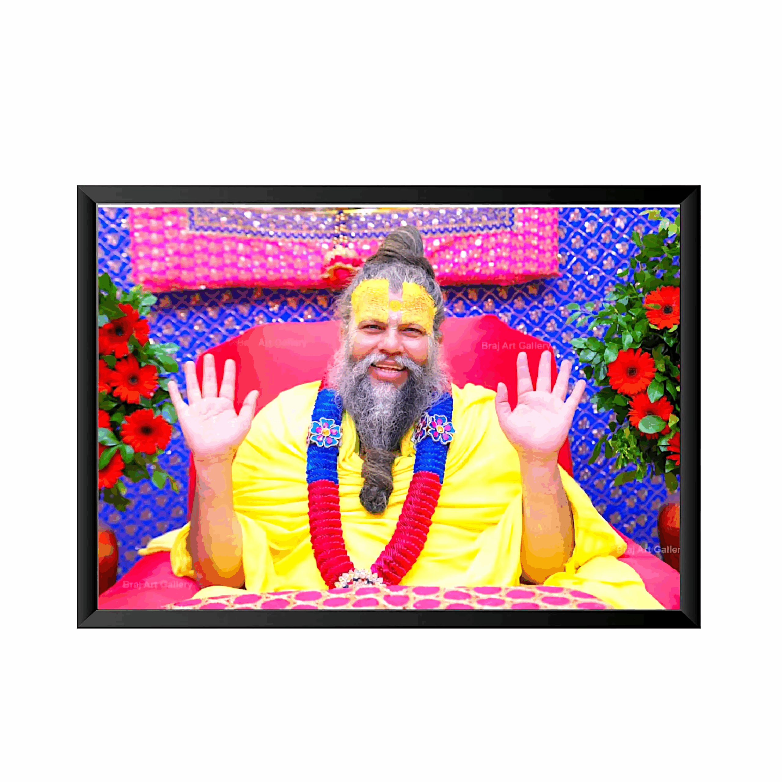 Premanand Ji Maharaj Photo Frame - Premanand Govind Sharan Ji Maharaj Photo Frame Digital Reprint - Painting With Frame