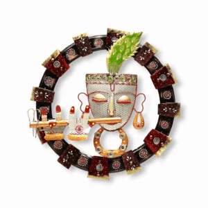 Metal Handpainted Decorative White Krishna Wall Hanging Showpiece  - for Office, House, Hotel, Temple Decoration - 18*18
