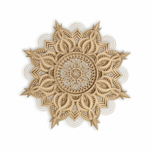 3D Laser Cut Designer Mandala Wall Decor Made of Engineered Wood - Decorative Multi Layered Round Mandala Wall Art, Living Room Wall Hanging - 12' * 12'