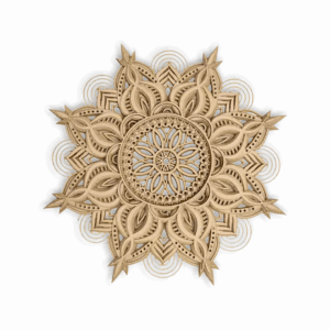 3D Laser Cut Designer Mandala Wall Decor Made of Engineered Wood - Decorative Multi Layered Round Mandala Wall Art, Living Room Wall Hanging - 12' * 12'