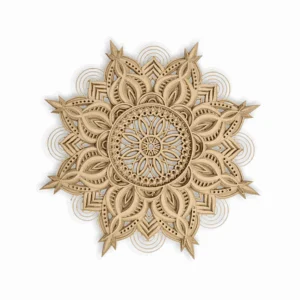 3D Laser Cut Designer Mandala Wall Decor Made of Engineered Wood - Decorative Multi Layered Round Mandala Wall Art, Living Room Wall Hanging - 12' * 12'