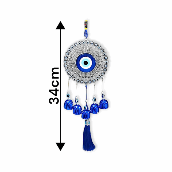 Culture Kart Wind Chimes for Home Positive Energy - Evil Eye Hanging for Home, Evil Eye Home Decor Items, Hanging Decorative Items for Home - 34 cm - Image 2