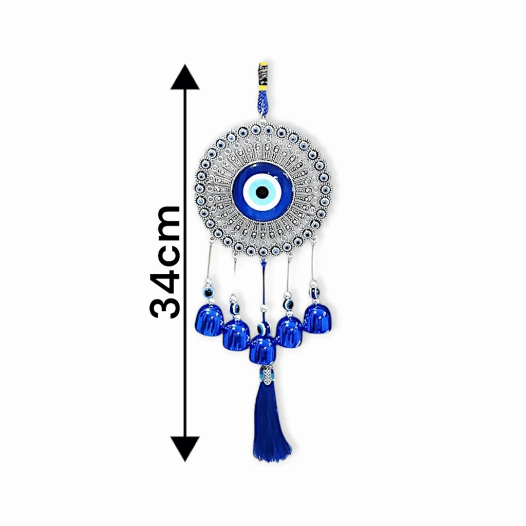 Culture Kart Wind Chimes for Home Positive Energy - Evil Eye Hanging for Home, Evil Eye Home Decor Items, Hanging Decorative Items for Home - 34 cm - Image 2