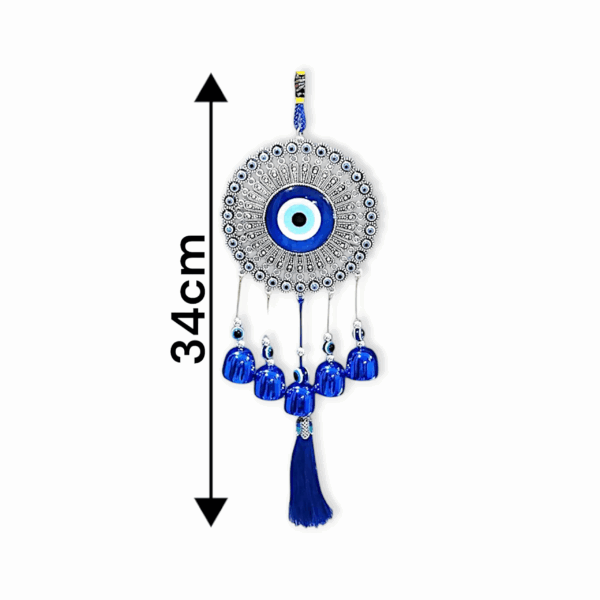 Culture Kart Wind Chimes for Home Positive Energy - Evil Eye Hanging for Home, Evil Eye Home Decor Items, Hanging Decorative Items for Home - 34 cm - Image 2