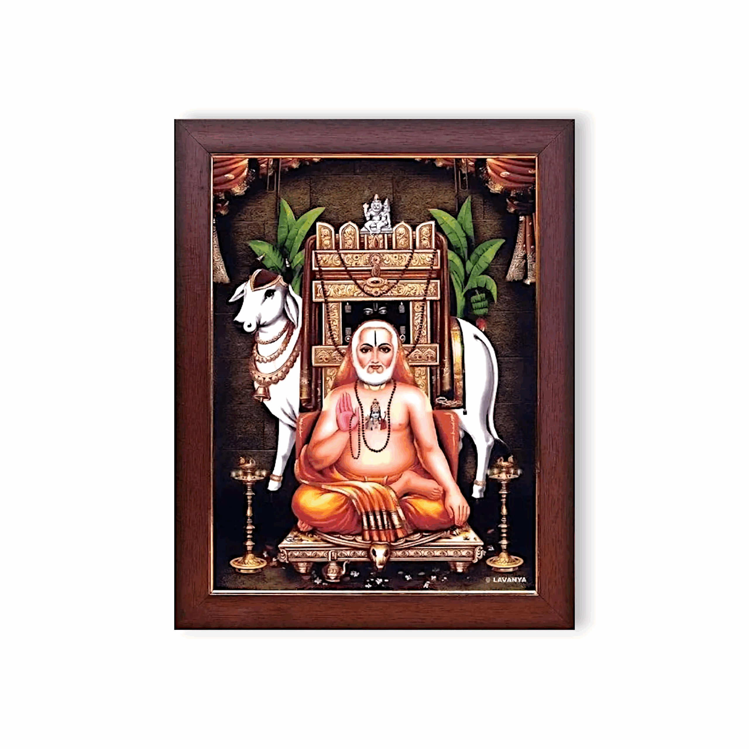 Raghvendra Swamy Photo Frame - For House Decoration, Pooja Room Decoration & Pooja etc. - 24 cm x 32 cm