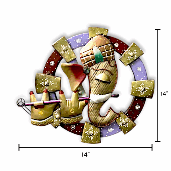 Ganesha ji Metal Wall Frame - Wall Hanging, Bedroom Decorative - Image 2