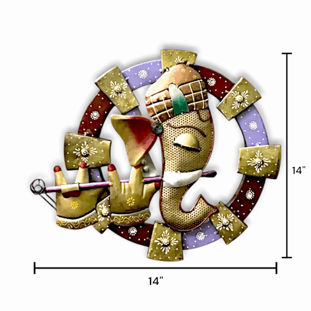 Ganesha ji Metal Wall Frame - Wall Hanging, Bedroom Decorative - Image 2