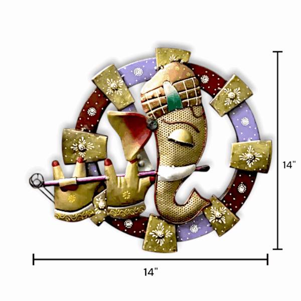 Ganesha ji Metal Wall Frame - Wall Hanging, Bedroom Decorative - Image 2