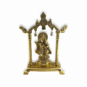 Metal Gold Plated Radha Krishna Idol Sculpture Statue - Radha Krishna idol - Radha krishna frame - God Idol Figurine Decorative Showpiece - for Janmashtami Home Decoration Temple and Gift