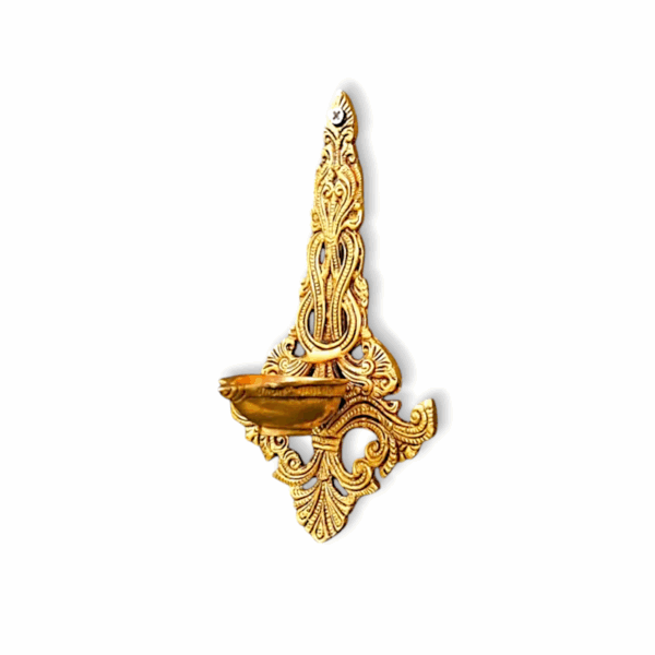 Pure Brass Wall Hanging Deepam - Deepak - Diya - 500 gm - Image 2