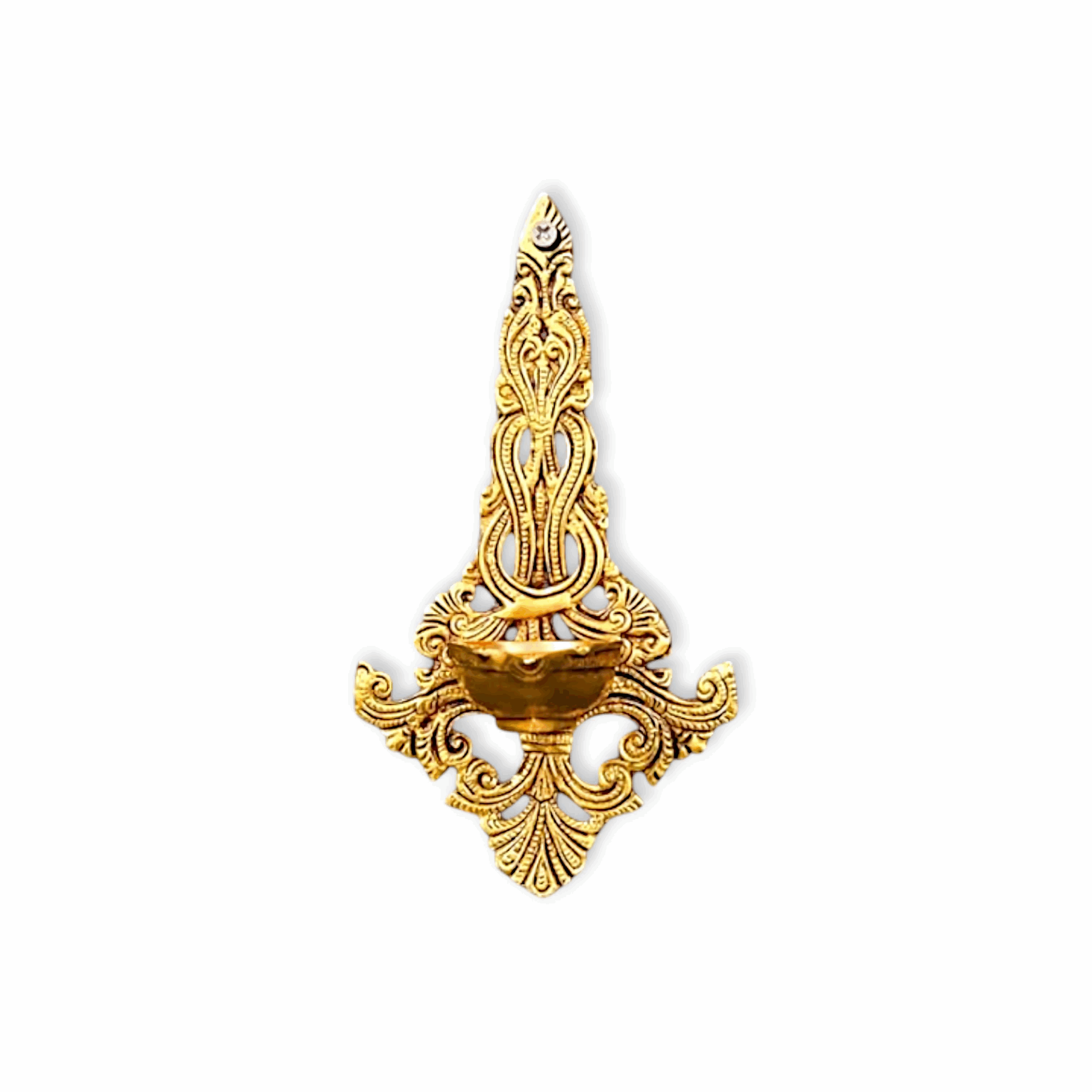 Pure Brass Wall Hanging Deepam - Deepak - Diya - 500 gm