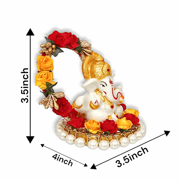 Lord Ganesha Idol on Decorative Handcrafted Plate - for Home and Car Showpieces & Collectibles - Image 5
