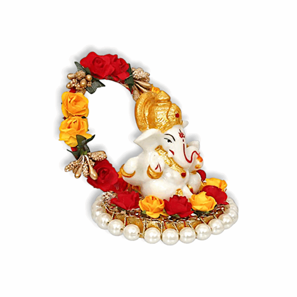 Lord Ganesha Idol on Decorative Handcrafted Plate - for Home and Car Showpieces & Collectibles - Image 3
