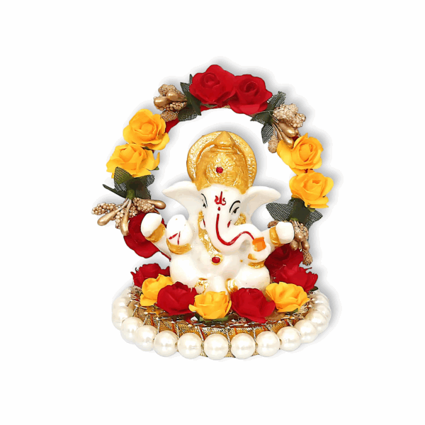 Lord Ganesha Idol on Decorative Handcrafted Plate - for Home and Car Showpieces & Collectibles - Image 2