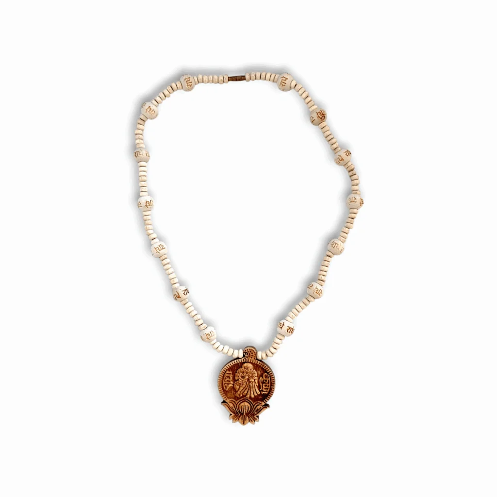 Fancy Desing Tulsi Kather Mala - 100% Original Tulsi Kather Mala With Radha Krishna Locket - Single Piece - Image 2