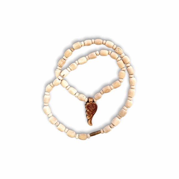 100% Original Tulsi Kather Mala - Handmade Wooden Tulsi Mala With Radha Locket - Single Piece - Image 2