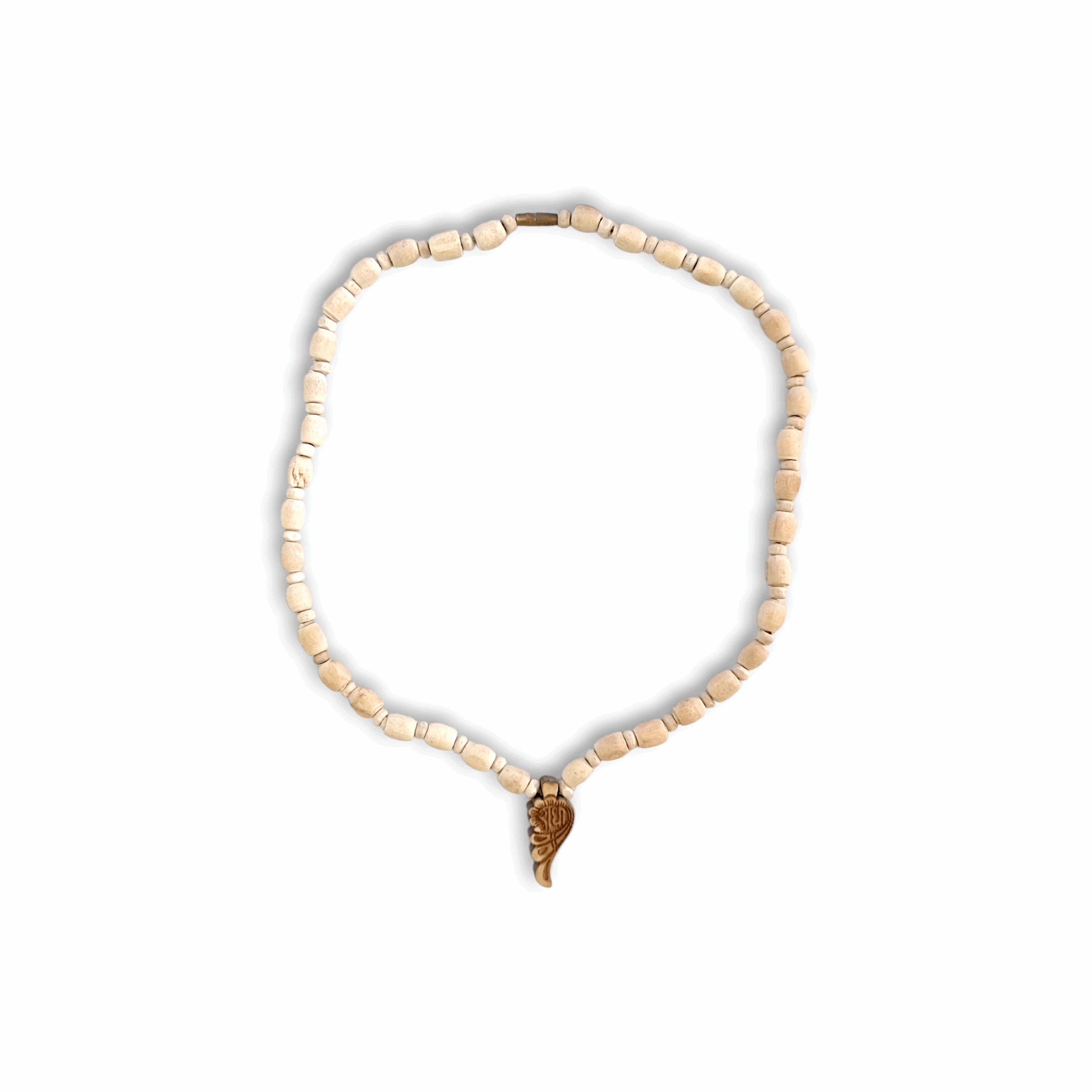 100% Original Tulsi Kather Mala - Handmade Wooden Tulsi Mala With Radha Locket - Single Piece